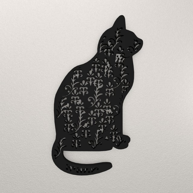 Cat Wall Decoration WARAJ34 3D Принт Модель .c4d .max .obj .3ds .fbx .stl .blend 