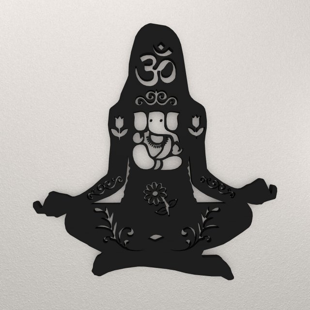Yoga Wall Decoration WARAJ36 Modelo de Impressão 3D .c4d .max .obj .3ds .fbx .stl .blend 