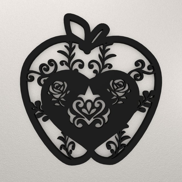 Apple Wall Decoration WARAJ40 3D 打印模型 .c4d .max .obj .3ds .fbx .stl .blend 