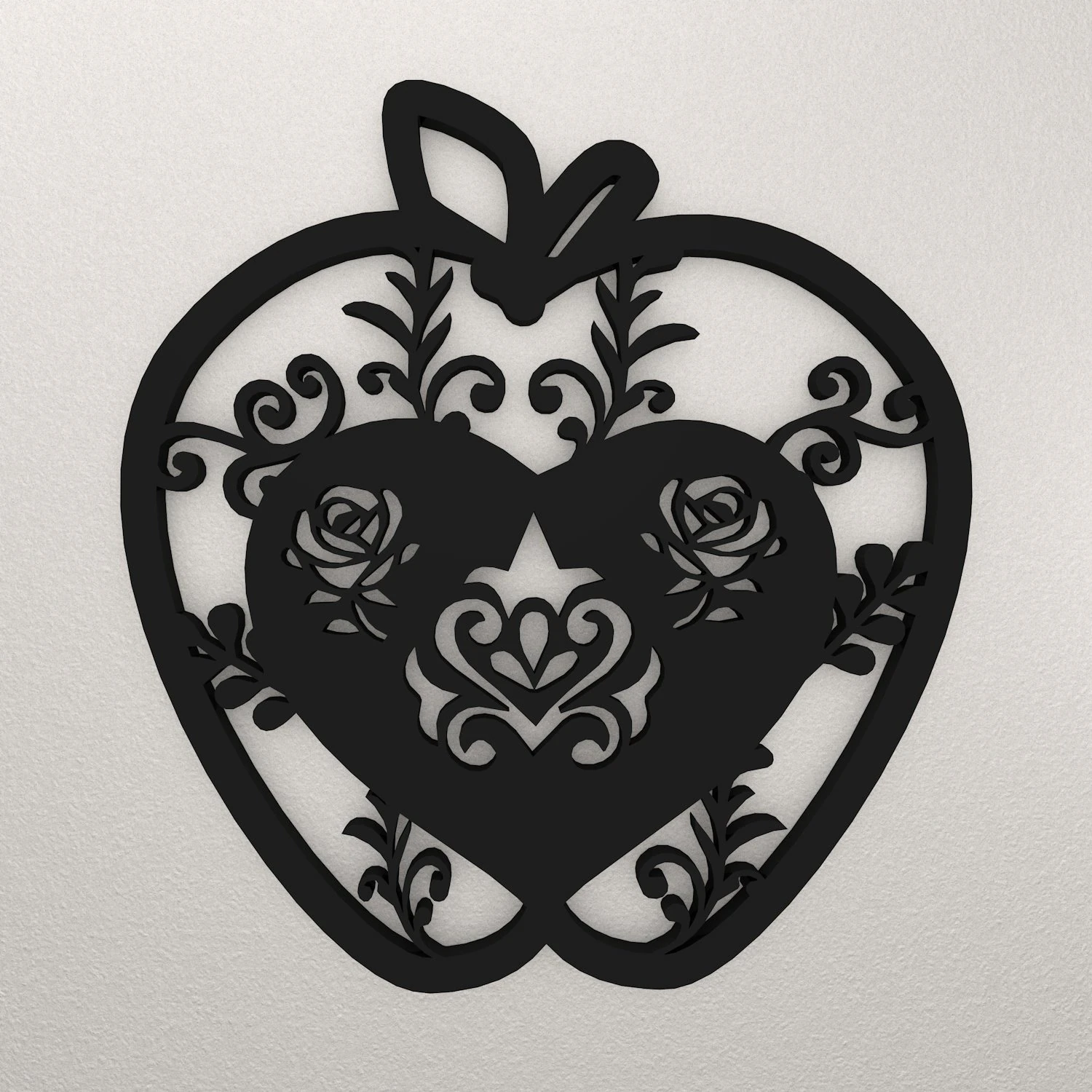Apple Wall Decoration WARAJ40 3D Print Model .c4d .max .obj .3ds .fbx .stl .blend