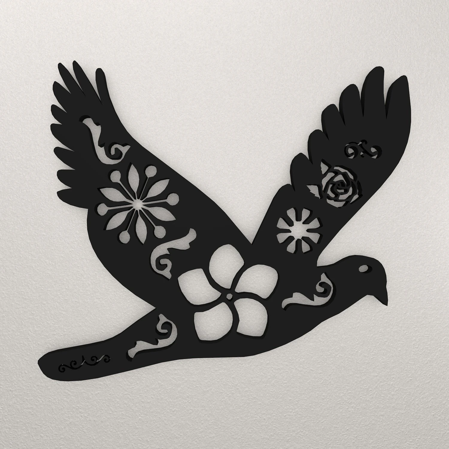 Bird Wall Decoration WARAJ42 3D Print Model .c4d .max .obj .3ds .fbx .stl .blend