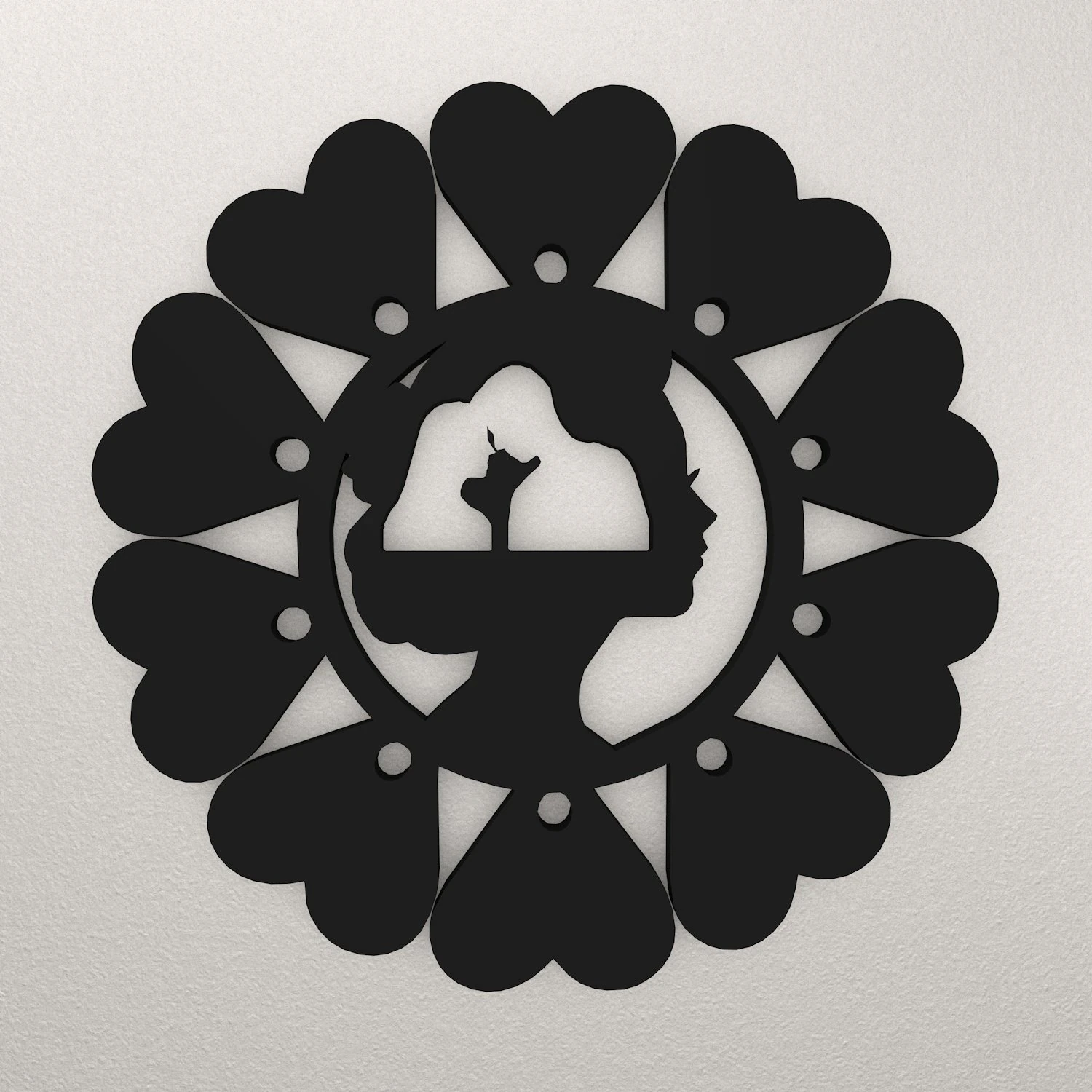 Women Love Wall Decoration WARAJ43 3D Print Model .c4d .max .obj .3ds .fbx .stl .blend 