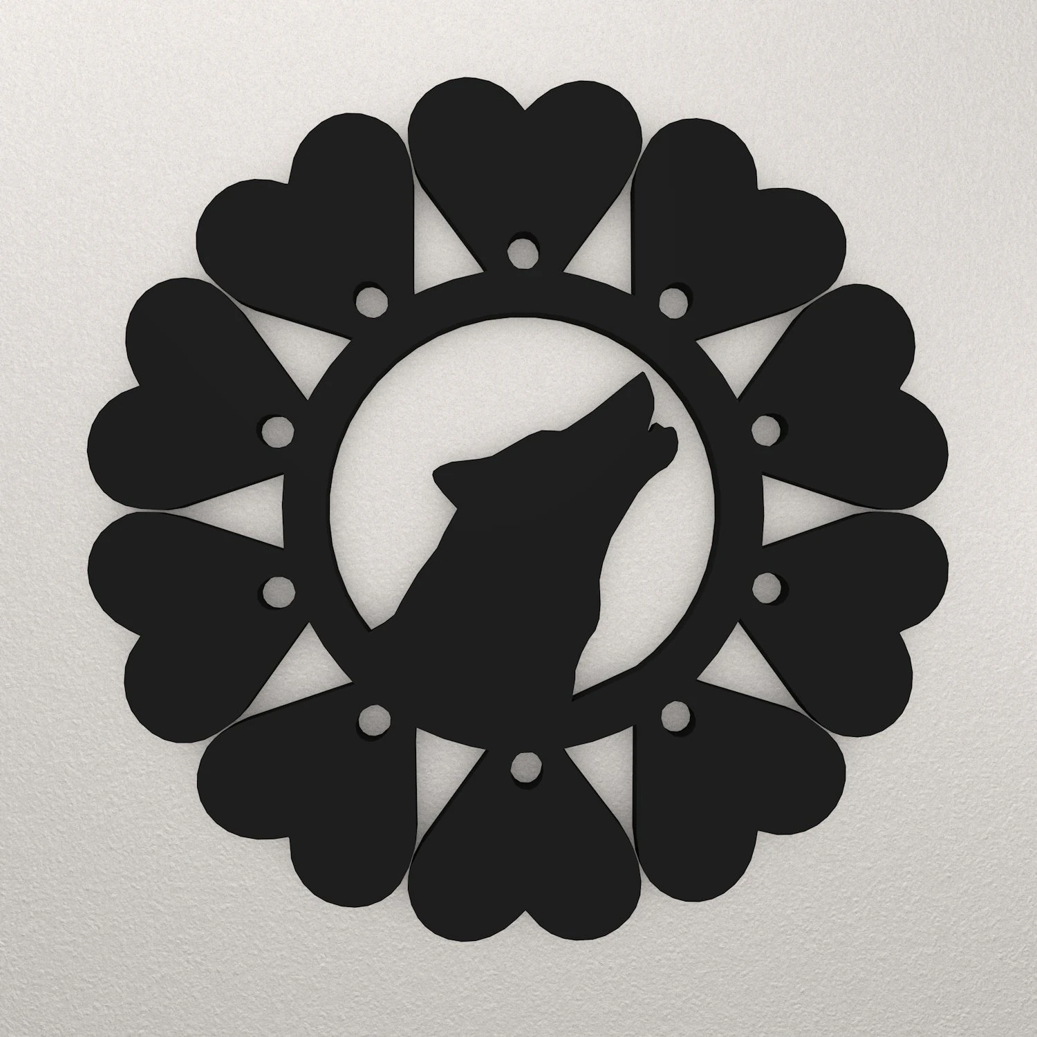 Dog Love Wall Decoration WARAJ44 3D Print Model .c4d .max .obj .3ds .fbx .stl .blend 