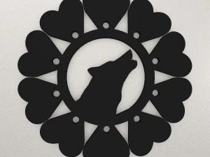 Dog Love Wall Decoration WARAJ44 3D Print Model