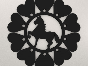Horse Love Wall Decoration WARAJ45 3D-Druckmodell