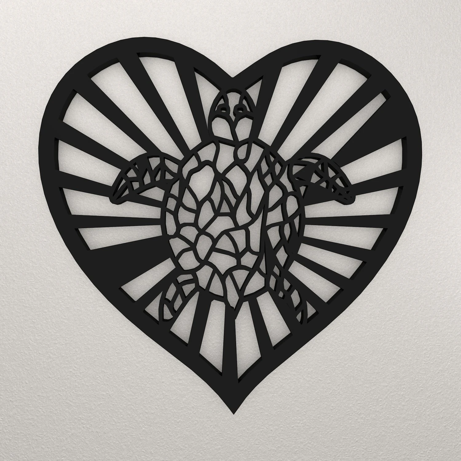 Turtle Love Wall Decoration WARAJ47 3D Print Model .c4d .max .obj .3ds .fbx .stl .blend