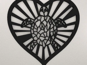 Turtle Love Wall Decoration WARAJ47 3D Print Model