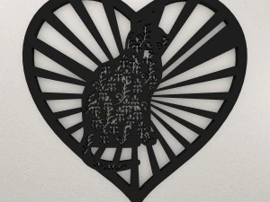 Cat Love Wall Decoration WARAJ48 3D Print Model