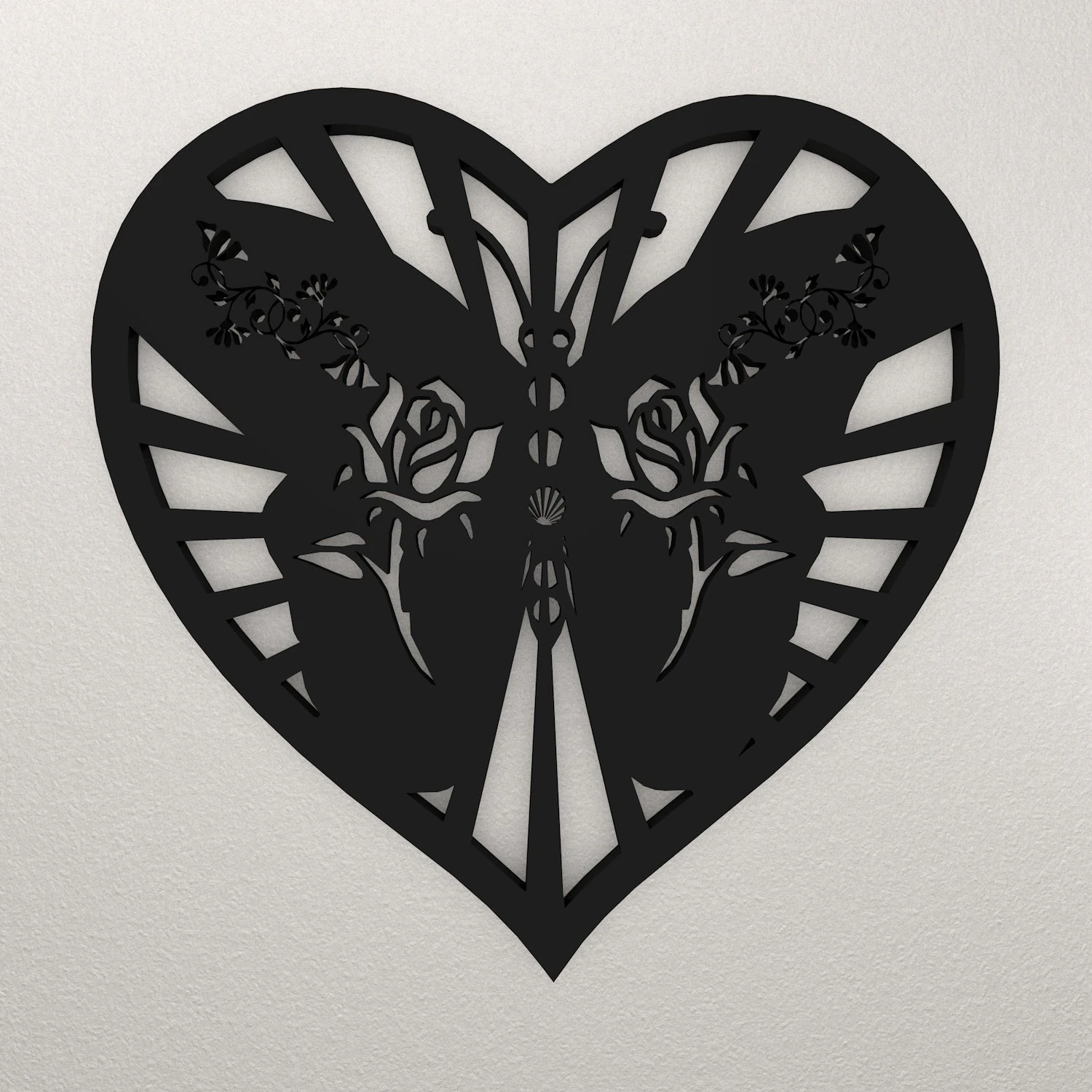 Butterfly Love Wall Decoration WARAJ50 3D Print Model .c4d .max .obj .3ds .fbx .stl .blend 
