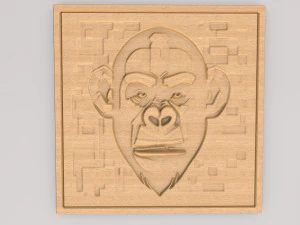 Arte della parete con pittura astratta scimmia APWA3D25 Modello di stampa 3D