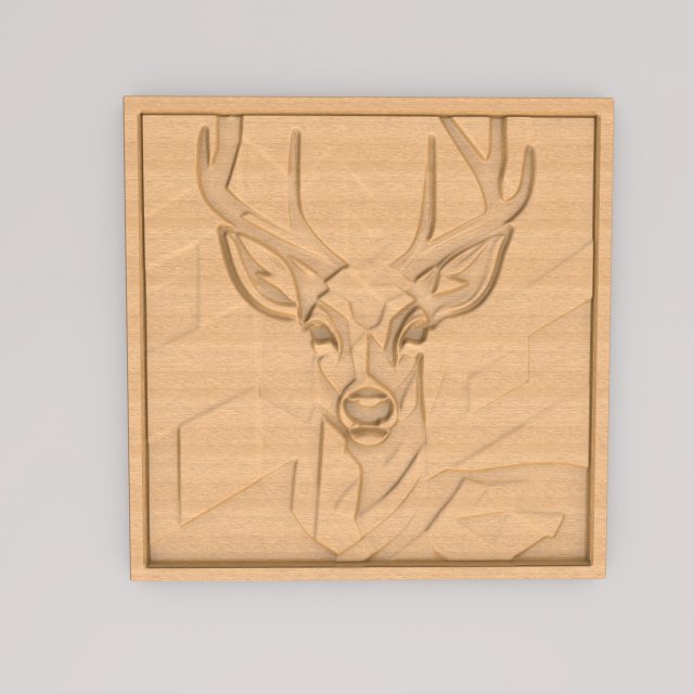 Deer Abstract Painting Wall Art APWA3D24 3D Принт Модель .c4d .max .obj .3ds .fbx .stl .blend 