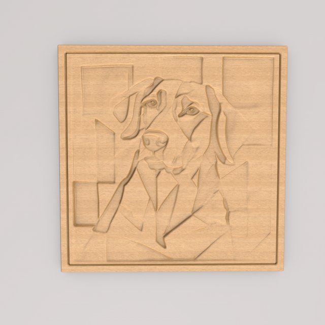 Dog Abstract Painting Wall Art APWA3D22 3D-Druckmodell .c4d .max .obj .3ds .fbx .stl .blend 