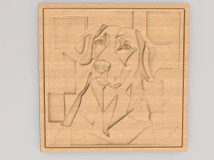 Arte della parete con pittura astratta per cani APWA3D22 Modello di stampa 3D