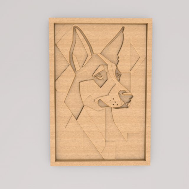 Dog Abstract Painting Wall Art APWA3D20 3D Print Model .c4d .max .obj .3ds .fbx .stl .blend