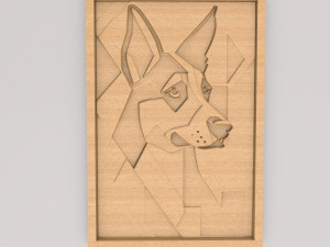 Dog Abstract Painting Wall Art APWA3D20 3D-printmodel