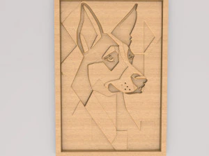 Arte della parete pittura astratta cane APWA3D20 Modello di stampa 3D