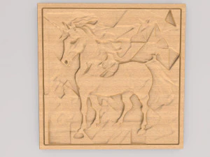 Arte della parete pittura astratta cavallo APWA3D19 Modello di stampa 3D