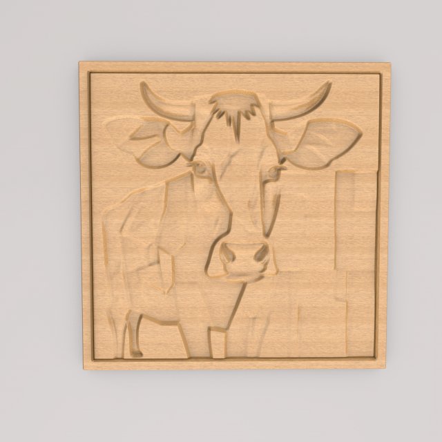Cow Abstract Painting Wall Art APWA3D18 3D Принт Модель .c4d .max .obj .3ds .fbx .stl .blend 