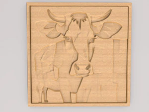 Mucca Pittura astratta Wall Art APWA3D18 Modello di stampa 3D