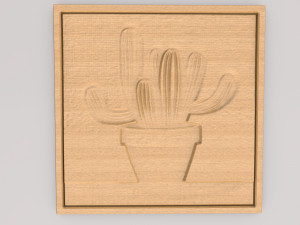 Cactus Abstract Painting Wall Art APWA3D13 3D-printmodel