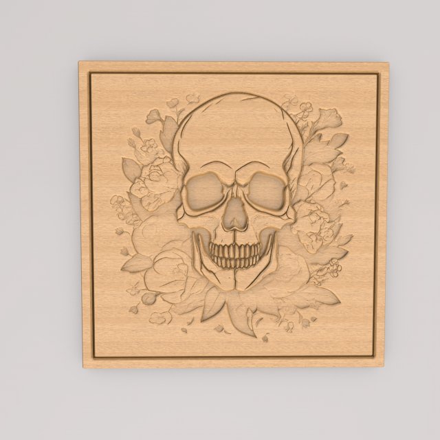 Skull Abstract Painting Wall Art APWA3D11 3D प्रिंट मॉडल .c4d .max .obj .3ds .fbx .stl .blend 