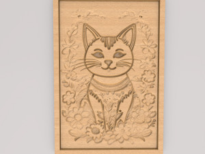 Cat Abstract Painting Wall Art APWA3D9 3D-printmodel
