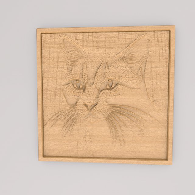 Cat Abstract Painting Wall Art APWA3D7 3D Print Model .c4d .max .obj .3ds .fbx .stl .blend
