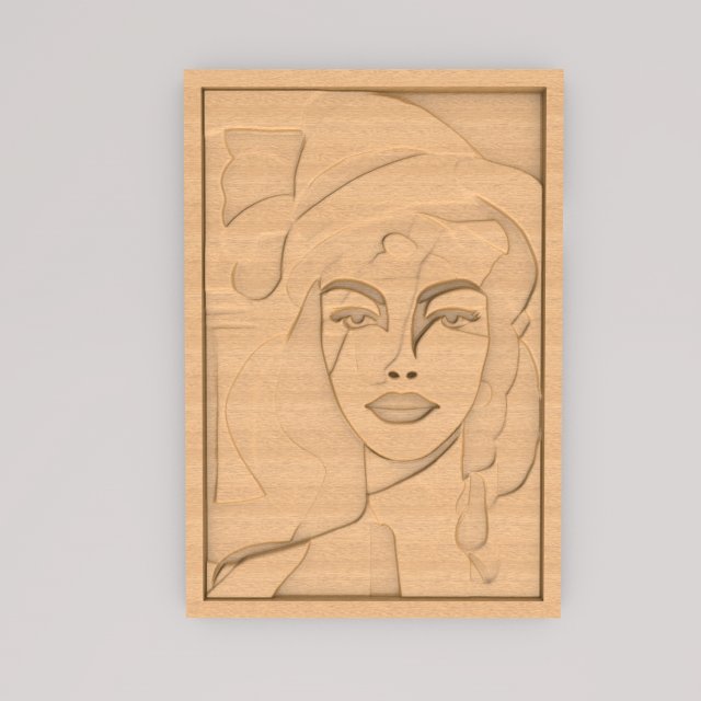 Girl Abstract Painting Wall Art APWA3D6 3D-printmodel .c4d .max .obj .3ds .fbx .stl .blend 