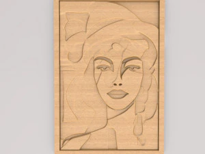 Kız Soyut Resim Duvar Sanatı APWA3D6 3D Baskı Modeli