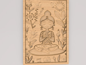 Meditation Girl Abstract Painting Wall Art APWA3D4 3D-printmodel