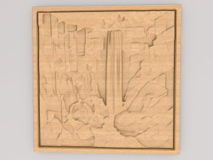 Waterfall Abstract Painting Wall Art APWA3D3 3D-printmodel