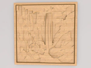 Lukisan Dinding Lukisan Abstrak Air Terjun APWA3D3 Model Cetak 3D