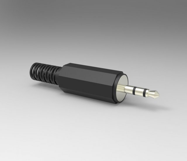 male stereo plug 25 mm 3D 模型 .c4d .max .obj .3ds .fbx .stl .blend 
