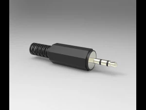 męski wtyk stereo 25 mm Model 3D