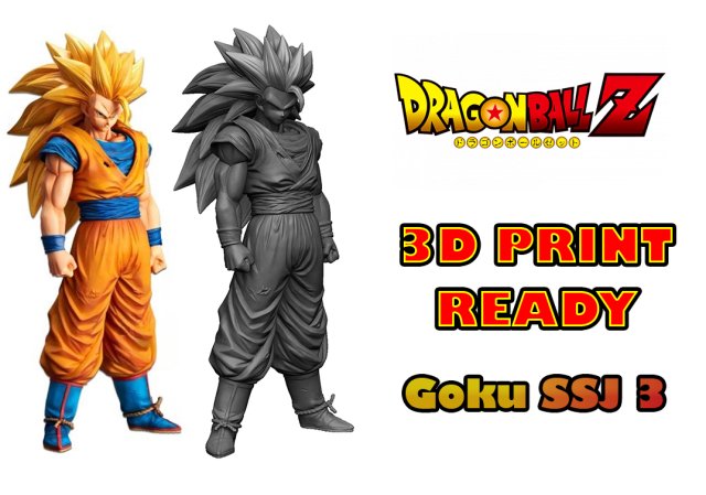 Goku Super Saiyan 3 3D print model 3D Модель .c4d .max .obj .3ds .fbx .stl .blend 