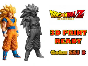 Goku Super Saiyajin 3 3D-Druckmodell 3D Modell