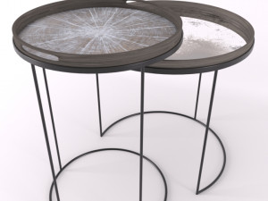 3d notre monde round tray table set 3D मॉडल