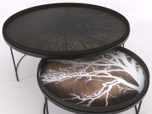 3d notre monde round tray table set 3D मॉडल