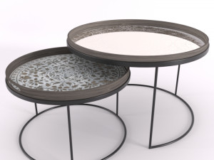 3d notre monde round tray table set 3D मॉडल