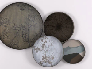 3d notre monde round tray table set 3D Model