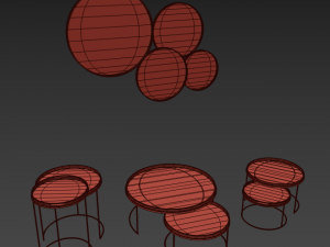 3d notre monde round tray table set 3D मॉडल