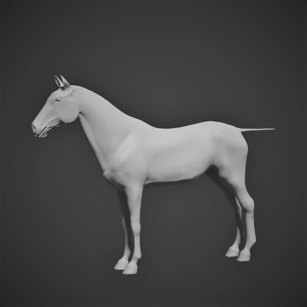 caballo de alta poli Modelo 3D .c4d .max .obj .3ds .fbx .stl .blend 