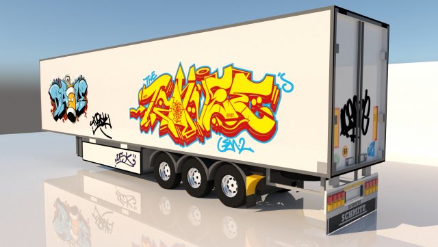 3d graffiti trailer model 3D 模型 .c4d .max .obj .3ds .fbx .stl .blend 