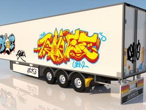 3d graffiti trailer model 3D Model