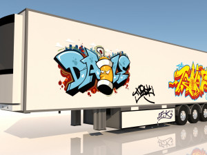3d graffiti trailer model 3D 模型