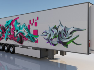 3d graffiti trailer model 3D 模型