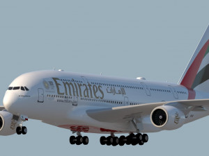 3d emirates airlines a380-861 3D Model