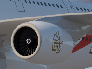 3d emirates airlines a380-861 3D 모델