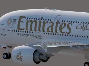 3d emirates airlines a380-861 3D 모델