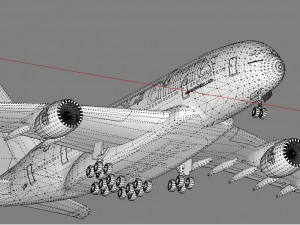 3d emirates airlines a380-861 3D 모델